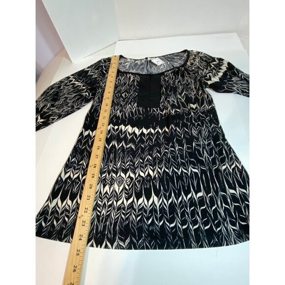 Perception Concept Black & White Blouse Stretchy 3/4 Sleeve Women's Medium NWOT - Picture 6 of 7